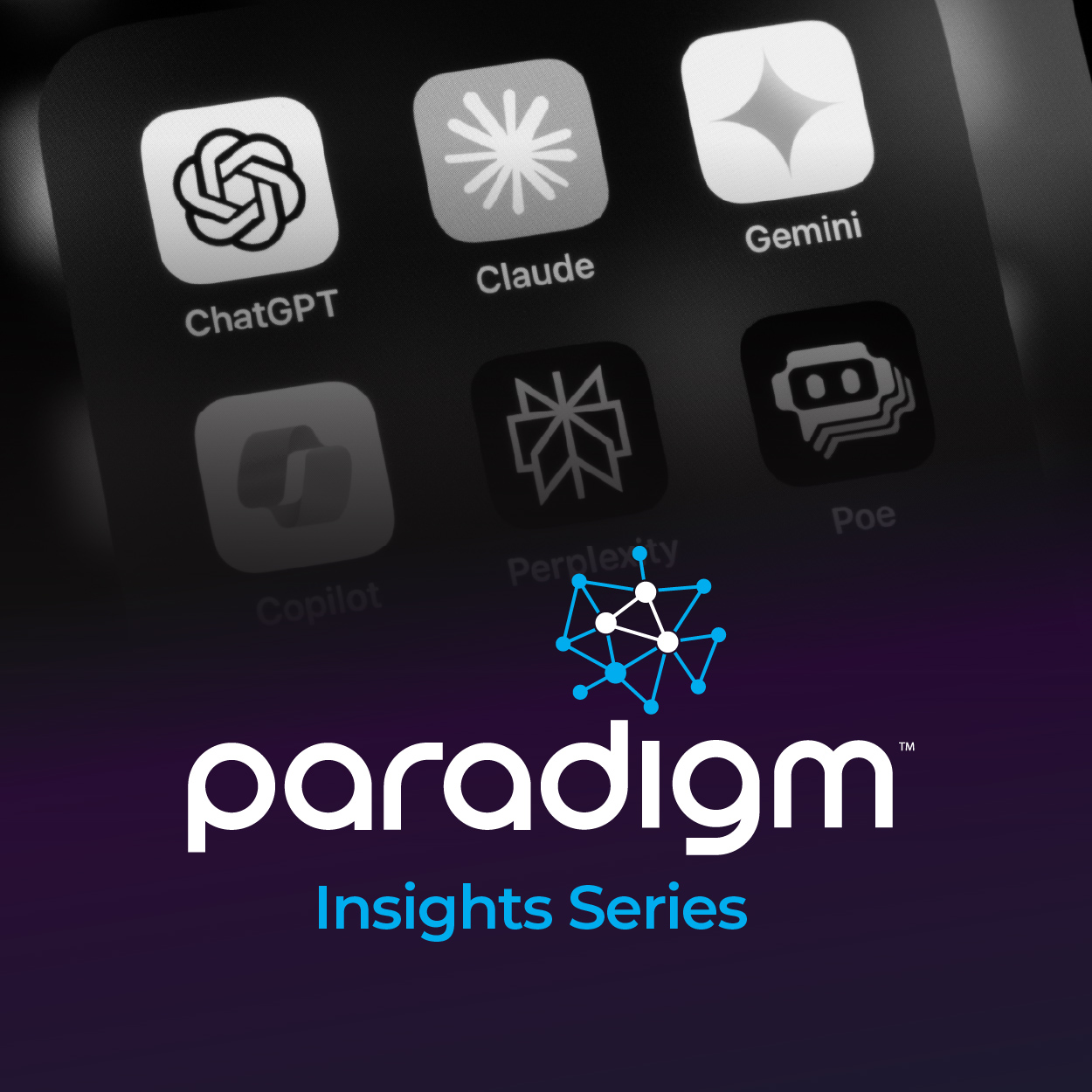 Apps for AI insights and collaboration and Paradigm Insights Series logo