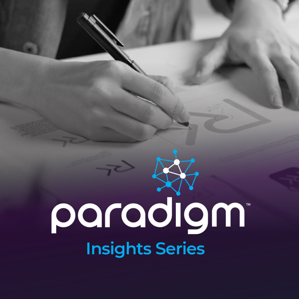 Insights 1 Person writing for Paradigm Insights Series