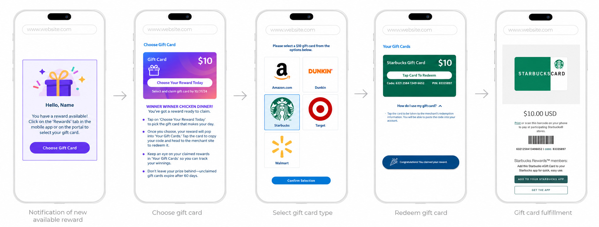Gift Card redemption